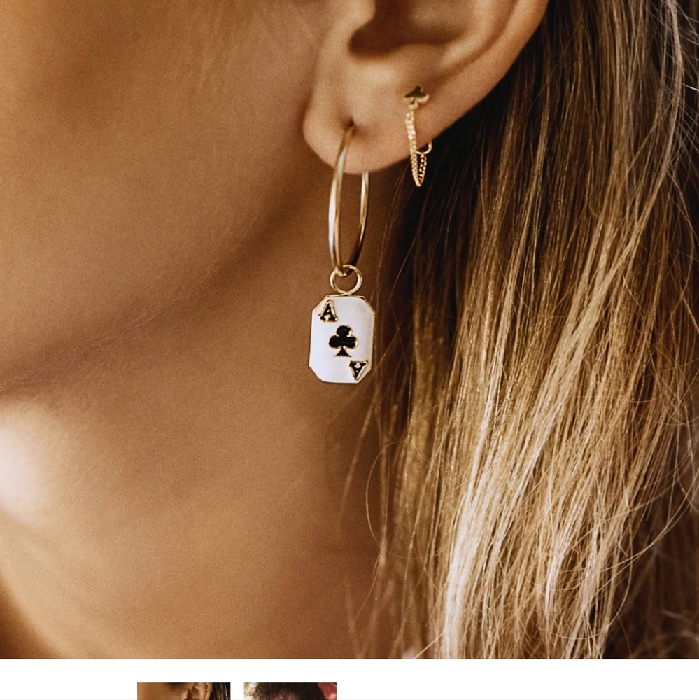 Anna nina The Ace Of Clubs Charm 925 Sterling Silver Gold Plated Charm